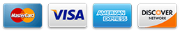 Accepted payment methods — Visa, MasterCard, American Express, Discover